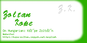 zoltan kope business card